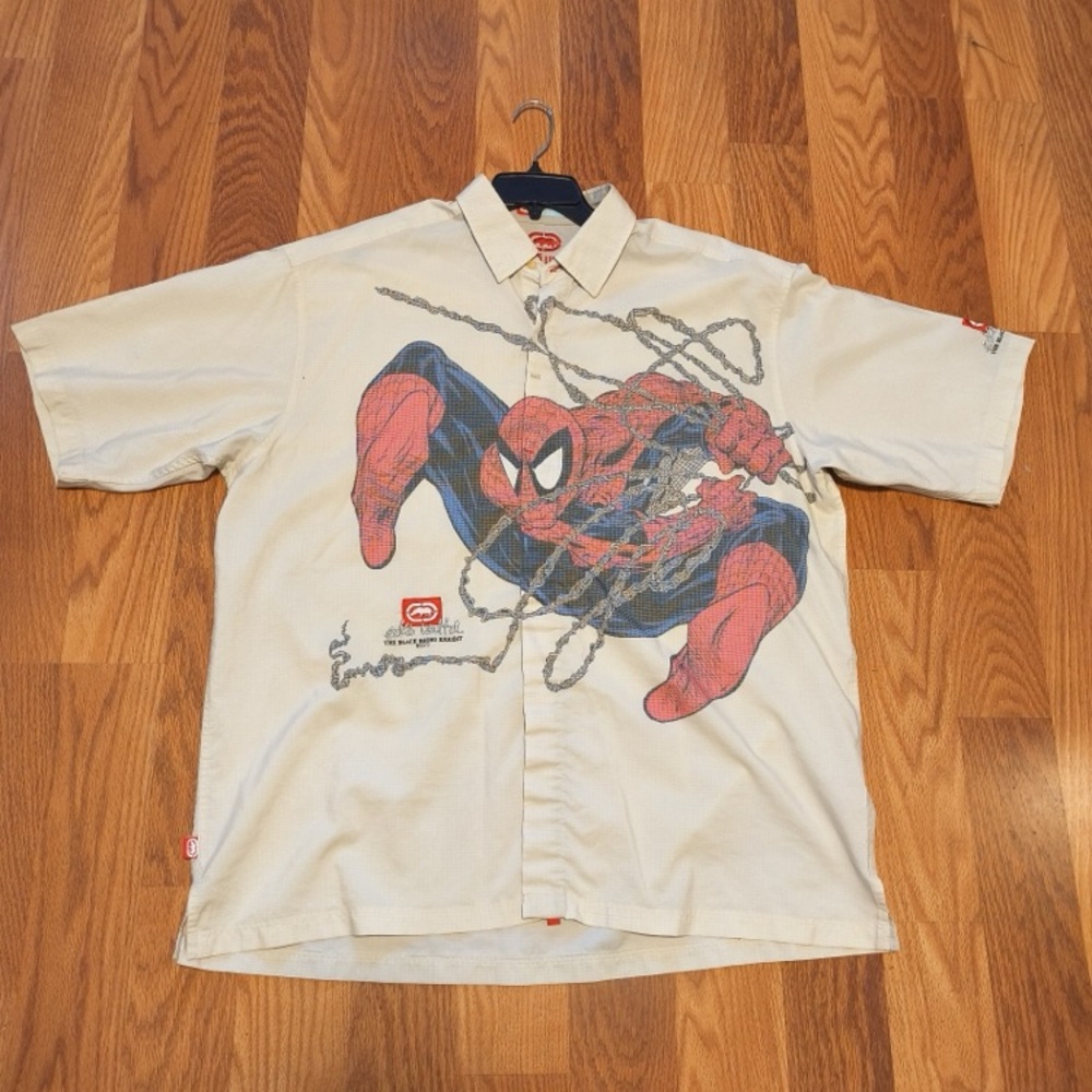 Rare Vintage Marvel Ecko Unltd Spider-Man Button Up Shirt Size XXL